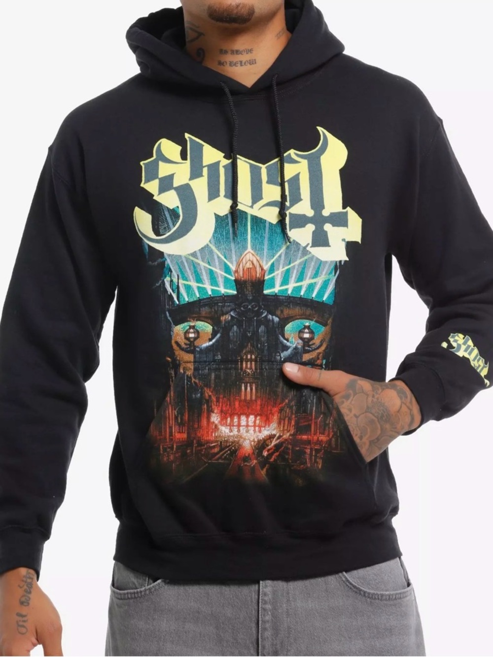 Ghost Meliora Album Cover Hoodie Mens Large